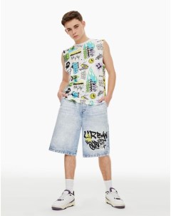 Джинсовые шорты Comfort с принтом для мальчика Gloria jeans