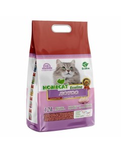 Homecat Ecoline Лотос комкующийся наполнитель с ароматом лотоса 12 л Homepet