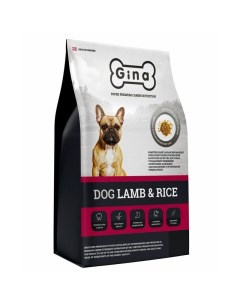 Dog гипоаллергенный сухой корм для взрослых собак с ягненком и рисом 3 кг Gina