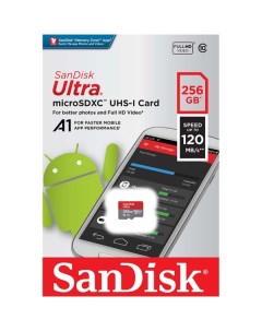 Карта памяти MicroSD SanDisk Ultra 256GB UHS I SDSQUA4 256G GN6MN Ultra 256GB UHS I SDSQUA4 256G GN6 Sandisk