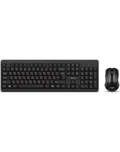Набор KB C3400W беспроводные клавиатура и мышь чёрные USB 113 кл 6 кнопок 1600 dpi Sven