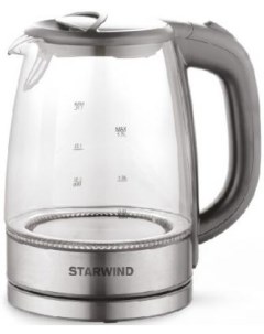 Чайник электрический SKG2315 2200 Вт серебристый серый 1 7 л металл стекло Starwind