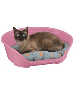 Лежак пластиковый для кошек и собак мелких пород Siesta Deluxe 2 43x28 см розовый Ferplast