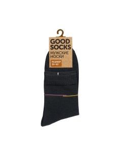 Мужские однотонные носки Цветные полоски Графит р 39 43 Good socks