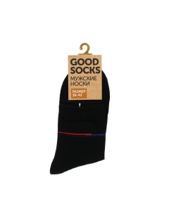 Мужские однотонные носки Цветные полоски Черный р 39 43 Good socks