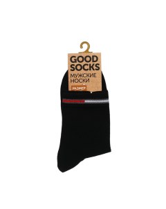 Мужские однотонные носки Цветная полоска Черный р 39 43 Good socks