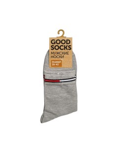 Мужские однотонные носки Цветная полоска Серый р 39 43 Good socks