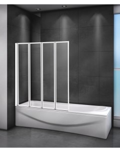 Шторка на ванну Relax 100 хром стекло прозрачное Cezares