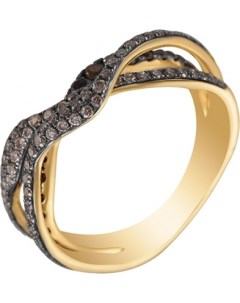 Кольцо с бриллиантами раухтопазами из желтого золота Джей ви