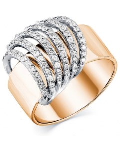 Кольцо с 75 бриллиантами из комбинированного золота Мастер бриллиант