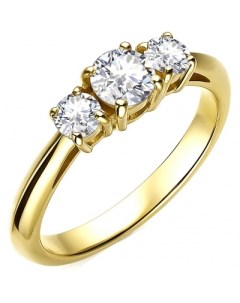 Кольцо с 3 бриллиантами из жёлтого золота 750 пробы Костромская ювелирная фабрика "алькор"