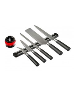 Набор ножей Самурай с ножеточкой и магнитным держателем 5 предметов Bradex