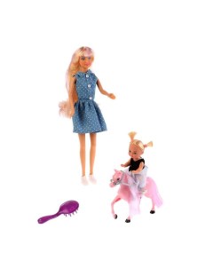 Кукла с дочкой на лошадке 29 см Defa
