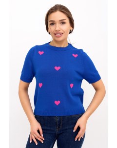 Жен футболка Сердечки Синий р 44 46 Lika dress
