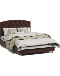Кровать двуспальная с подъемным механизмом Премиум 140 велюр Дрим шоколад Шарм-дизайн