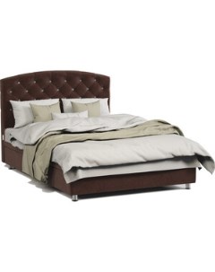 Кровать двуспальная с подъемным механизмом Премиум Люкс 160 велюр Дрим шоколад Шарм-дизайн