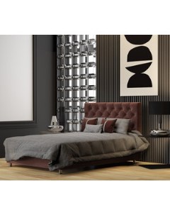Кровать полутороспальная с подъемным механизмом Шармэль 120 велюр Дрим шоколад Шарм-дизайн