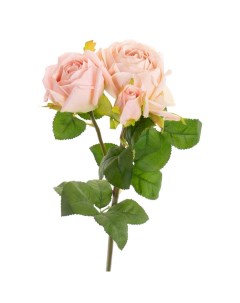 Цветы искусственные Роза 43см цвет светло розовый Flodecor