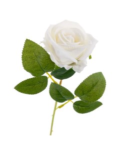 Цветы искусственные Роза 51см цвет белый Flodecor