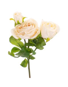 Цветы искусственные Роза 43см цвет кремовый Flodecor