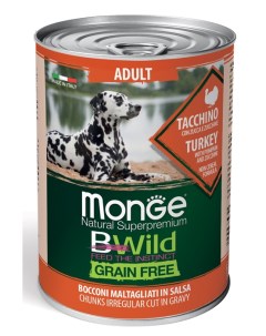 Влажный корм для собак BWild Grainfree Adult из индейки с тыквой и кабачками 0 4 кг Monge
