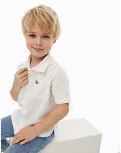 Белая свободная рубашка с нашивкой для мальчика Gloria jeans