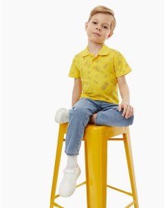 Жёлтое поло с принтом для мальчика Gloria jeans