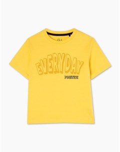 Жёлтая футболка с принтом Everyday для мальчика Gloria jeans