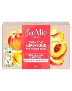 Натуральное мыло Персик и ши Vegan Soap Superfood 90 г Мыло Biomio