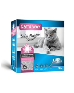 Box White Cat Litter With Babypowder наполнитель комкующийся для кошачьего туалета с ароматом детско Cats way