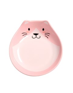 Миска для кошек Мордочка кошки керамическая розовая 200 мл Mr.kranch