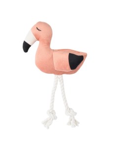 Игрушка для собак мелких и средних пород фламинго с канатом и пищалкой персиковый 24х13 5х6 см Mr.kranch
