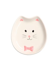 Миска для кошек Мордочка кошки керамическая белая 130 мл Mr.kranch