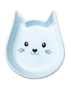 Миска для кошек Мордочка кошки керамическая белая 200 мл Mr.kranch