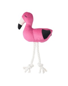 Игрушка для собак мелких и средних пород фламинго с канатом и пищалкой ярко розовый 24х13 5х6 см Mr.kranch