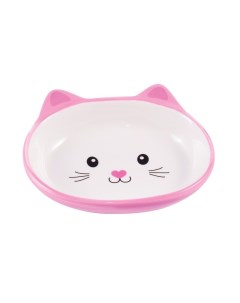 Миска для кошек Мордочка кошки керамическая розовая 160 мл Mr.kranch