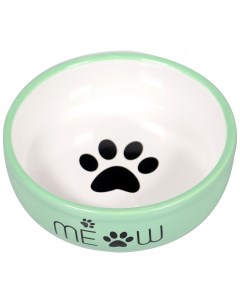 Meow миска для кошек керамическая зеленая 380 мл Mr.kranch