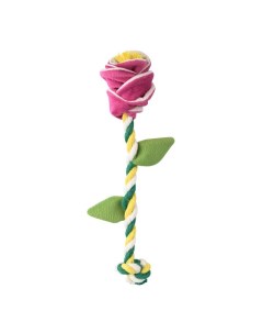 Игрушка для собак мелких и средних пород роза с канатом розовая 29х5х5 см Mr.kranch