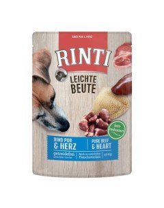 Leichte Beute пауч желе для собак говядина и птичьи сердечки 400 гр Rinti