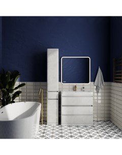 Мебель для ванной Атлантика 80 Люкс Plus напольная бетон крем Style line