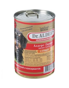 Корм для собак Алдерс Гарант 80 рубленного мяса Птица банка 410г Dr. alder's