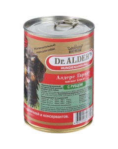 Корм для собак Алдерс Гарант 80 рубленного мяса Рубец сердце банка 410г Dr. alder's