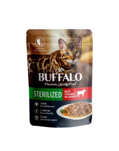 Корм для кошек Sterilized говядина в соусе пауч 85г Mr.buffalo