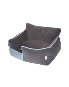 Лежак для животных Colour 60х50см с высокой спинкой и низким входом серый Foxie