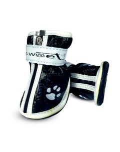 Ботинки для собак черные с лапками 45х35х45мм Триол