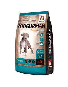 Корм для щенков беременных и кормящих собак для средних и крупных пород телятина сух 3кг Зоогурман