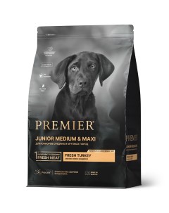 Корм для собак Dog для молодых средних и крупных пород свежее мясо индейки сух 1кг Premier
