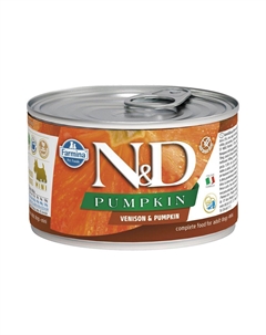 Корм для собак N&D для мелких пород, оленина с тыквой банка 140г Farmina