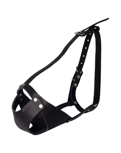 Намордник для собак для мелких пород (фран.бульдог), кожаный цельнокроеный обхват шеи 50-60см Каскад