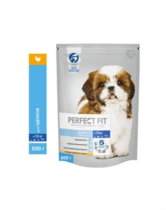 Корм для щенков для мелких и миниатюрных пород, курица сух. 500г Perfect fit